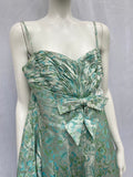 1950s “Eau De Nil” damask silk dress.
