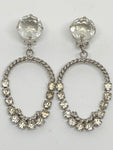 1980s Long Dangling Glass Clip-on Earrings