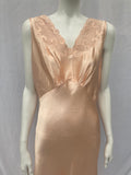 Vintage 1930s Bias Cut Peach Rayon Dress