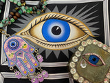 Fatima Hand On Millefiori Beads Necklace