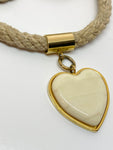 Vintage Valentino Heart Rope Necklace and Clip on Earrings