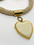 Vintage Valentino Heart Rope Necklace and Clip on Earrings