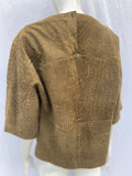 Vintage Green Suede Croc Embossed Top