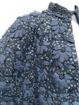 Vintage Ribbon and Sequinned Knit Wool Cape