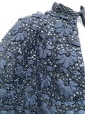 Vintage Ribbon and Sequinned Knit Wool Cape