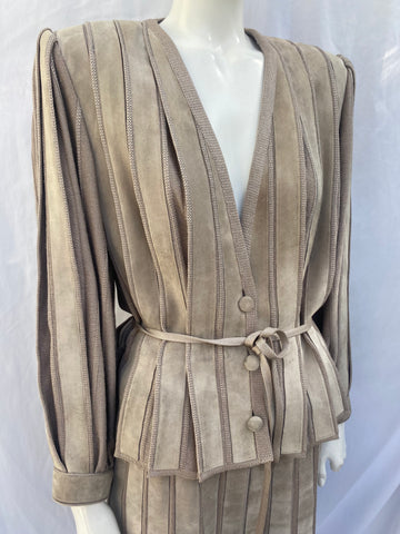 Vintage Hettabretz Suede Skirt Suit