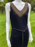 Gene Shelly’s Black Boucle Hand Beaded Dress