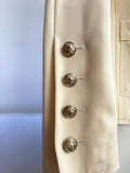 Chanel Ivory White Jacket with CC Logo Buttons