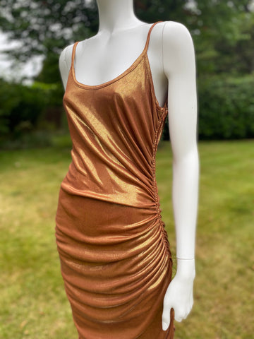 Frank Usher High Shine Liquid Copper/ Gold Dress