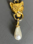 Vintage Dangling Leopard long necklace