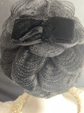 Vintage 1950-1960 Black Petals Pill Box Hat