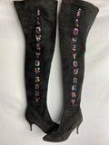 Vintage I LOVE YOU BABY Over the knee boots by Pied a Terre