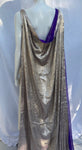 1920s Art Deco Lame Dress Train Cape Robe