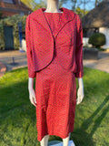 Vintage raspberry pink summer dress suit