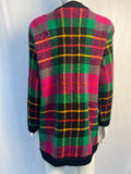 Vintage Raspberry Check Mohair Cardigan