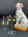 Ottoman Hands Semiprecious Green Stone Earrings