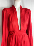 Ossie Clark Moss Crepe Red Dress