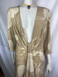 Vintage 1950s Camozzi Couture Beige Silk Gown