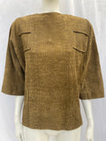 Vintage Green Suede Croc Embossed Top