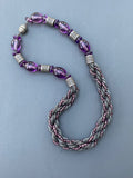 Vintage Louis Rousselet Glass Necklace & Pink Bicolour Necklace