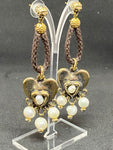 Long Dangling Pearl Earrings