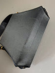 Vintage 1950s Needlepoint Black Satin Mini Bag