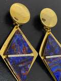 Long Dangling Pearlised Lucite Clip-on Earrings