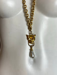 Vintage Dangling Leopard long necklace