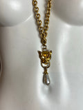 Vintage Dangling Leopard long necklace
