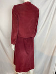 Ports International Burgundy Velvet Cord Skirt Suit