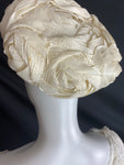 Vintage 1950s White Raffia Hat