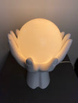 Retro 1960s Ceramic Hands Holding Globe Lamp