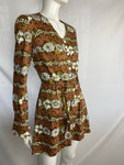 Vintage 1970s Mini Hippie Festival  Dress