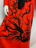 Vintage Red Dress with Firebird Print