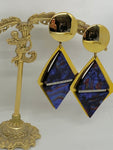 Long Dangling Pearlised Lucite Clip-on Earrings