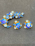 Vintage Austrian Crystal Star Earrings and Brooch Set