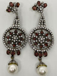 Long Dangling Earrings with Crystals