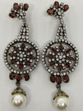 Long Dangling Earrings with Crystals