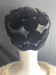 Vintage 1950-1960 Velvet Circles Pill Box Hat