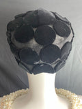 Vintage 1950-1960 Velvet Circles Pill Box Hat