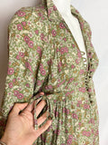 Vintage 1970s Boho Floral dress with Balloon Sleeves