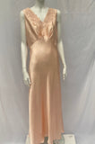 Vintage 1930s Bias Cut Peach Rayon Dress