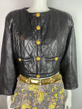 Quilted Cropped Leather Jacket