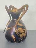 ART NOUVEAU LOETZ IRIDESCENT ART GLASS & BRONZE VASE