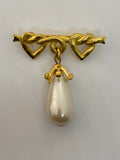 Vintage Karl Lagerfeld Dangling Pearl Brooch