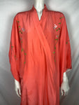 Vintage Salmon Pink Silk Japanese Kimono