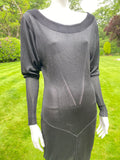 Vintage 1990s Documented Alaia Paris Black Bodycon Dress M