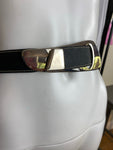 1980s State of Claude Montana Black Leather Belt