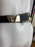 1980s State of Claude Montana Black Leather Belt