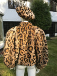 Vintage Couture Helene Leopard Faux Fur Coat